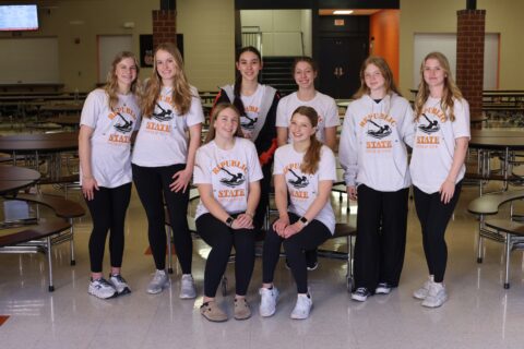 Record Swim Contingent Dives into State Competition