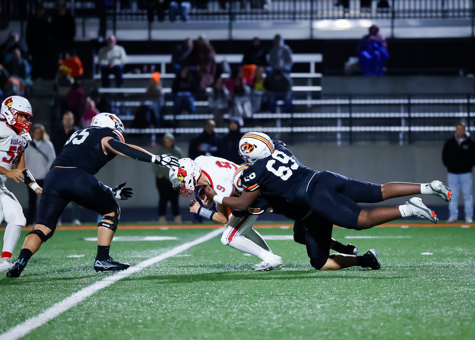 Ekene Chukwu brings down a Webb City ballcarrier