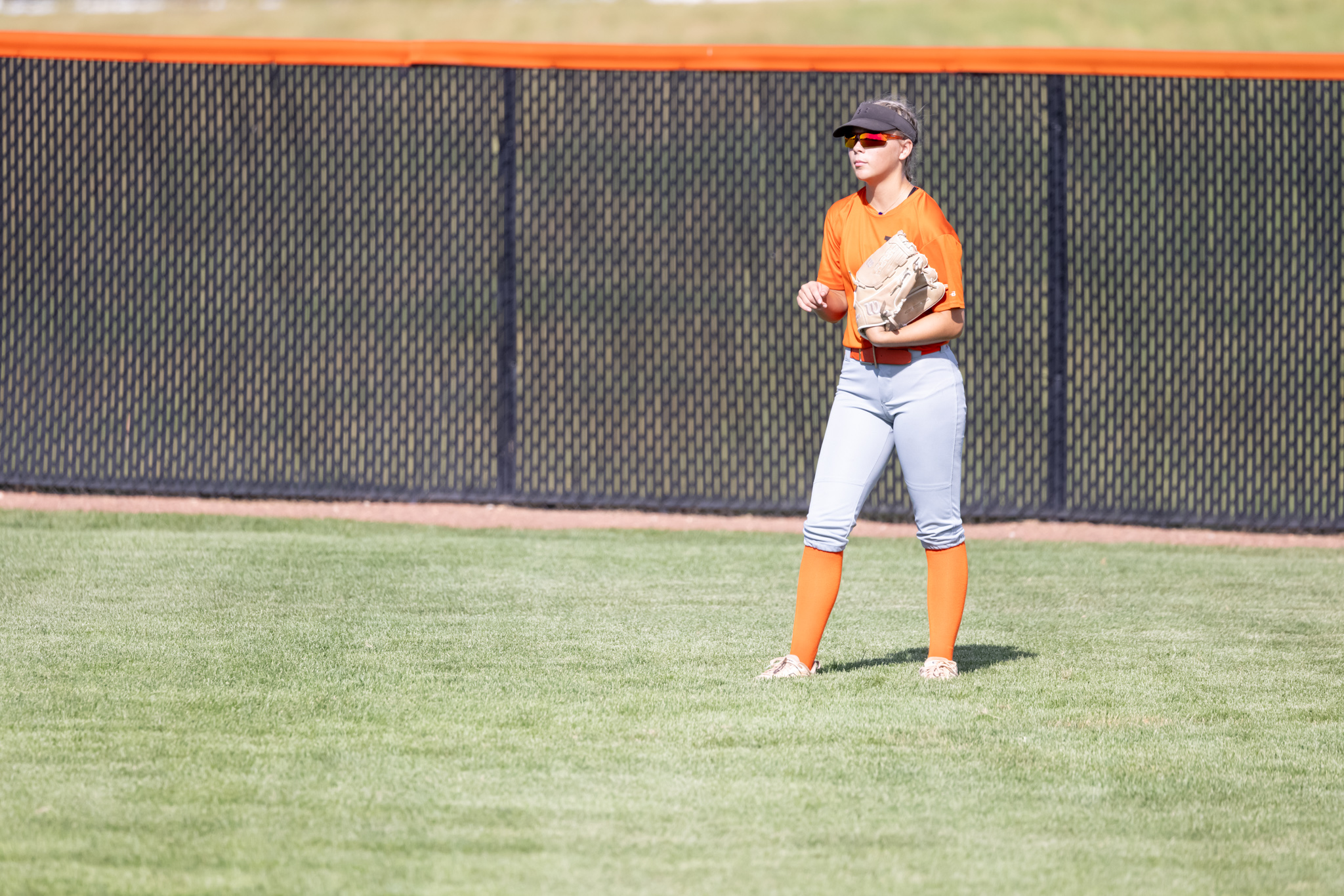 Myleigh Mooneyham in center field