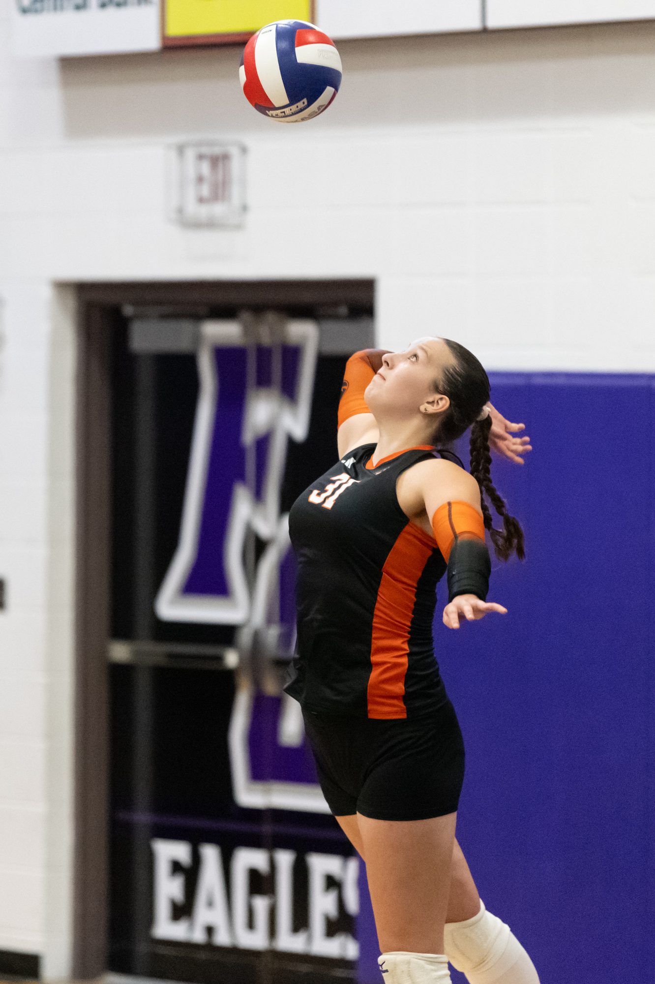 Audrey Pearce serves